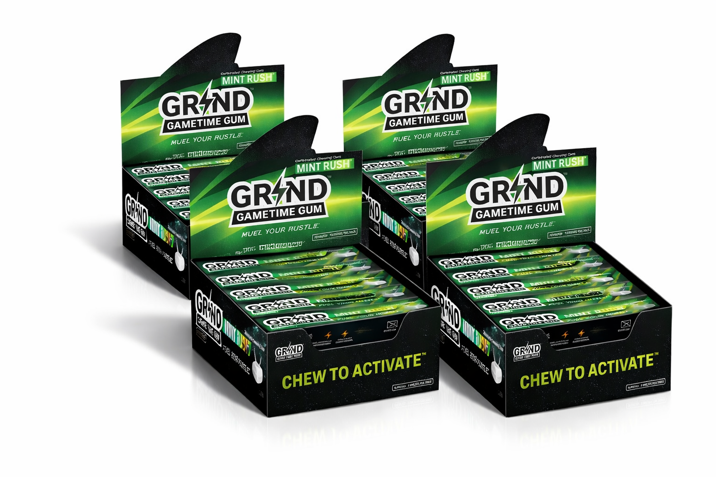 GRIND GameTime Gum Mint Rush - Retail Tray 75 Pieces